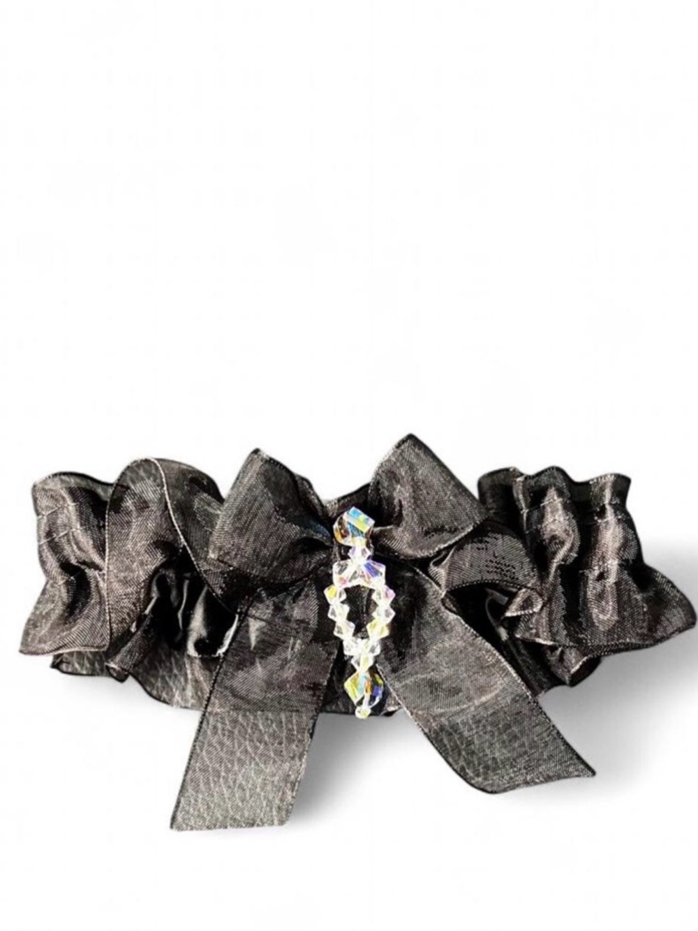 Black Garter with Crystal Accent